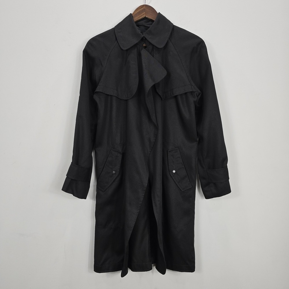 Babaton Aritzia Lawson Trench Coat XS Lyocell Tencel Blend Open Waterfall Front